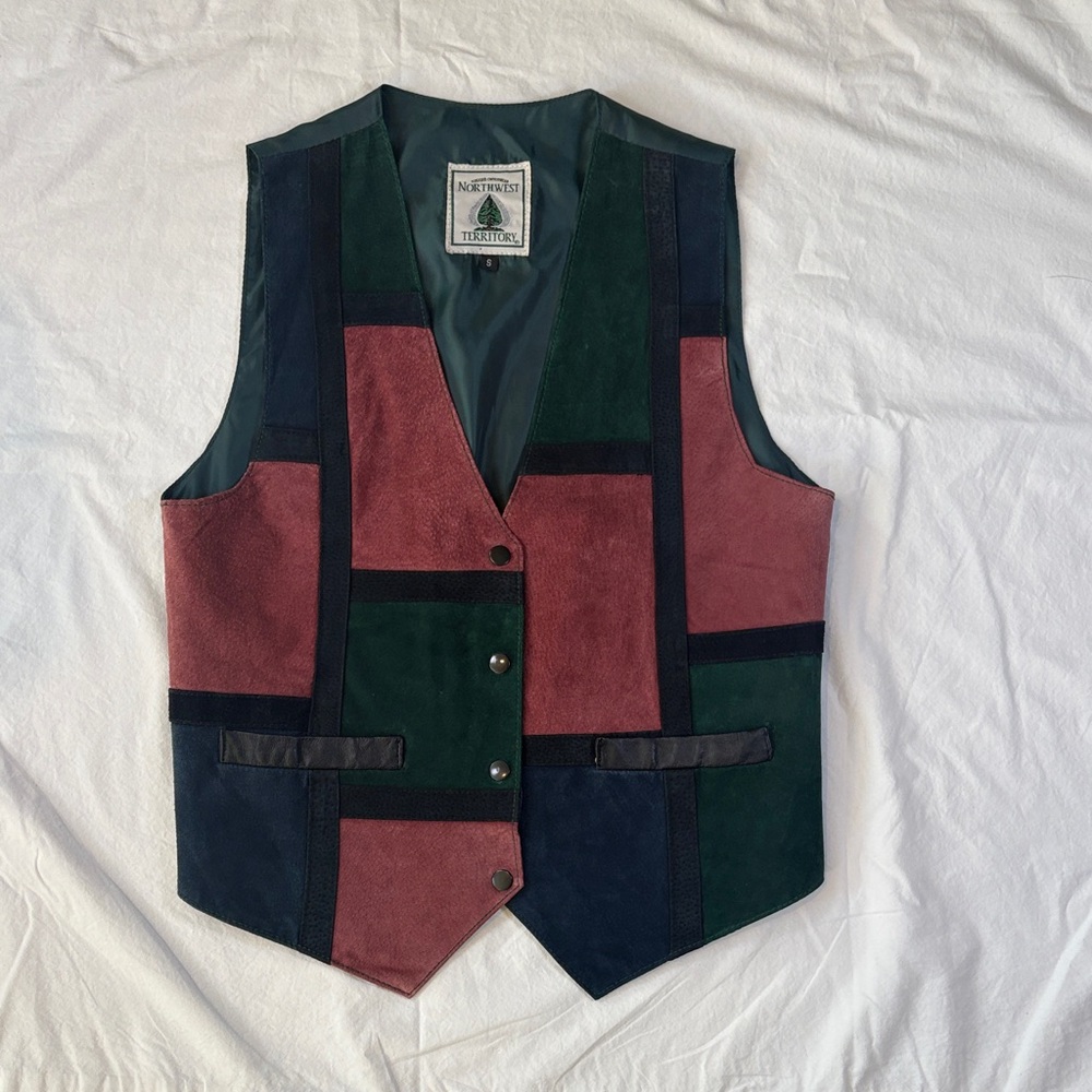 Northwest Territory Vintage Multicolor Suede Vest